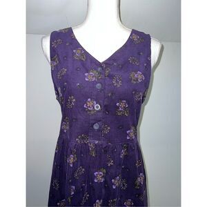 Vintage WhimsyGoth Purple Corduroy Maxi Dress. Size medium